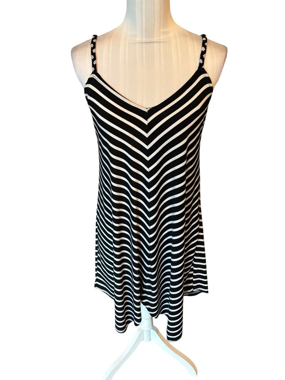 MSK Black & White Striped Dress Size 4